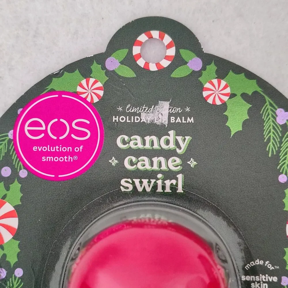 EOS Candy Cane Swirl Lip Balm 0.25 oz. Set of 2 Christmas Limited Edition New